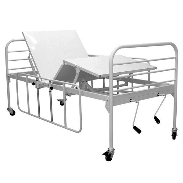 Cama Hospitalar 2 Movimentos - Manual - Grade Deslizante - Leito Chapa